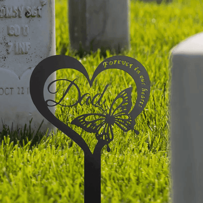Butterfly-Shaped Memorial Garden Stake Heartfelt Sympathy Gift for Loss of Father, Dad, or Loved One - Cemetery, Yard Art Decoration