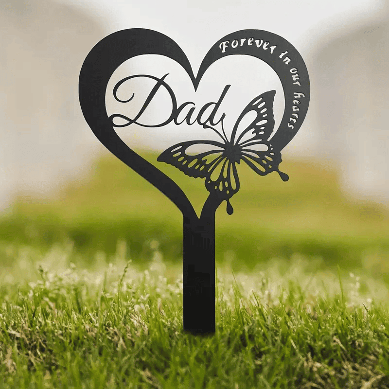Butterfly-Shaped Memorial Garden Stake Heartfelt Sympathy Gift for Loss of Father, Dad, or Loved One - Cemetery, Yard Art Decoration