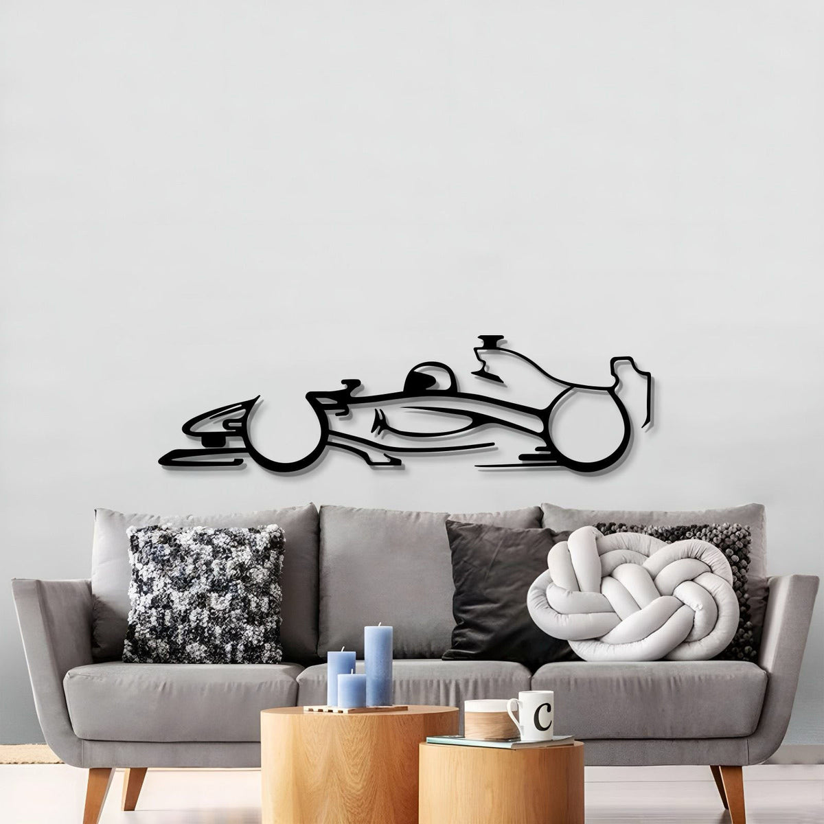 Formula 1 Metal Car Silhouette Sign, Personalized Car Metal Wall Art, Gift For Him, Gift For Her, Gift For Car Lovers Wall Art - Kids Room Edition - M
