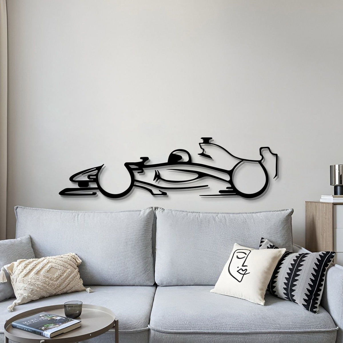 Formula 1 Metal Car Silhouette Sign, Personalized Car Metal Wall Art, Gift For Him, Gift For Her, Gift For Car Lovers Wall Art - Kids Room Edition - M