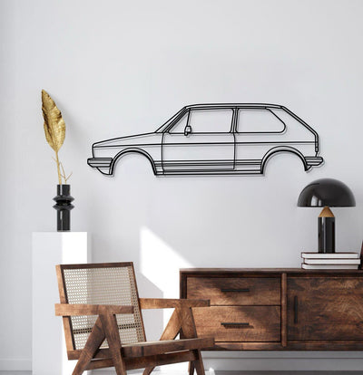 1976 Golf Gti Metal Car Silhouette Sign, Personalized Car Metal Wall Art, Gift For Him, Gift For Her, Gift For Car Lovers Wall Art