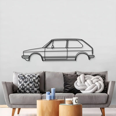 1976 Golf Gti Metal Car Silhouette Sign, Personalized Car Metal Wall Art, Gift For Him, Gift For Her, Gift For Car Lovers Wall Art