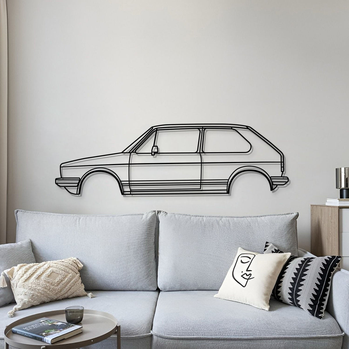 1976 Golf Gti Metal Car Silhouette Sign, Personalized Car Metal Wall Art, Gift For Him, Gift For Her, Gift For Car Lovers Wall Art