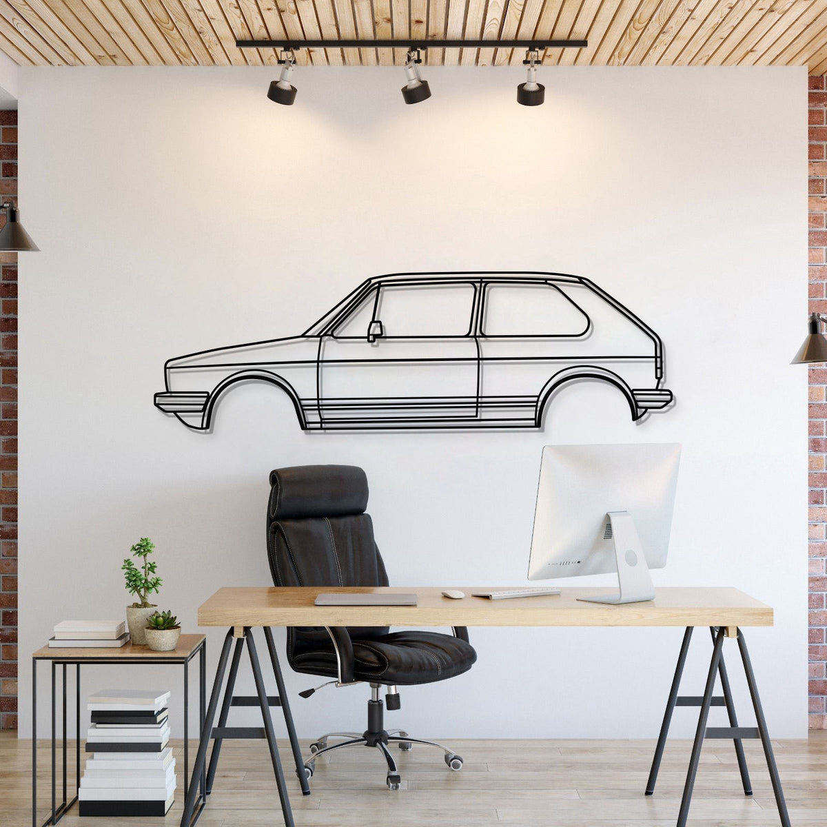 1976 Golf Gti Metal Car Silhouette Sign, Personalized Car Metal Wall Art, Gift For Him, Gift For Her, Gift For Car Lovers Wall Art