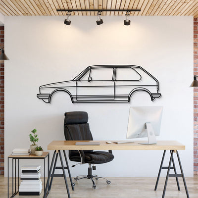 1976 Golf Gti Metal Car Silhouette Sign, Personalized Car Metal Wall Art, Gift For Him, Gift For Her, Gift For Car Lovers Wall Art