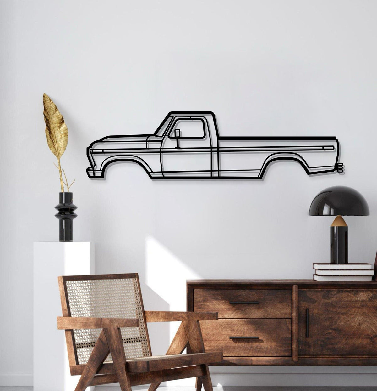 1975 F-250 Highboy Metal Car Silhouette Sign, Personalized Car Metal Wall Art, Gift For Him, Gift For Her, Gift For Car Lovers Wall Art