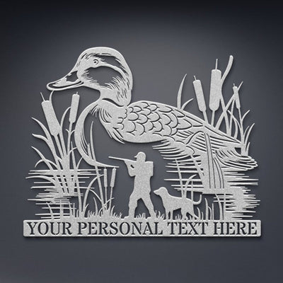 Personalized Duck Hunter Name Metal Sign Gift Custom Hunting Wall Decor Gift