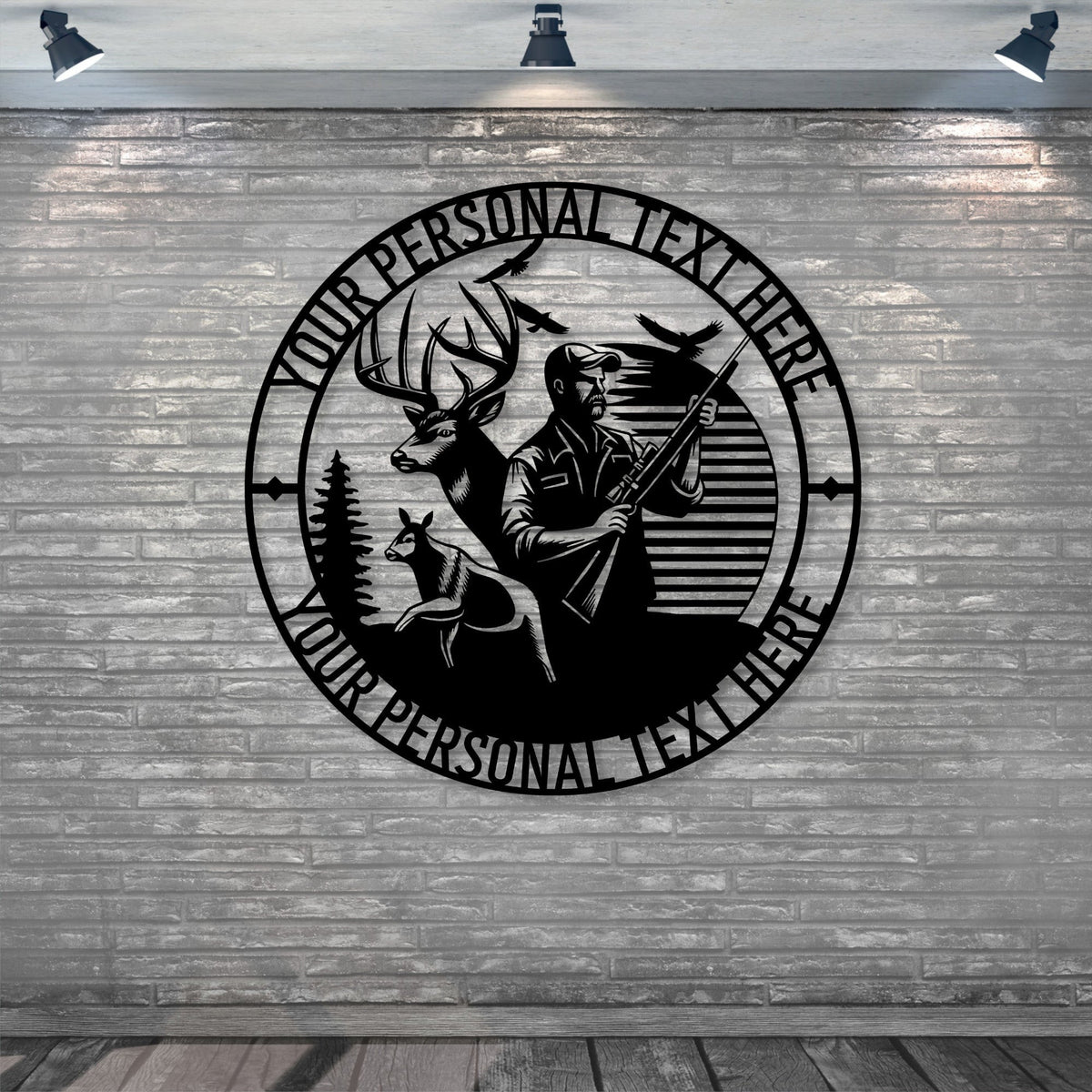 Personalized Deer Hunter Name Metal Sign Custom Hunting Wall Decor Gift