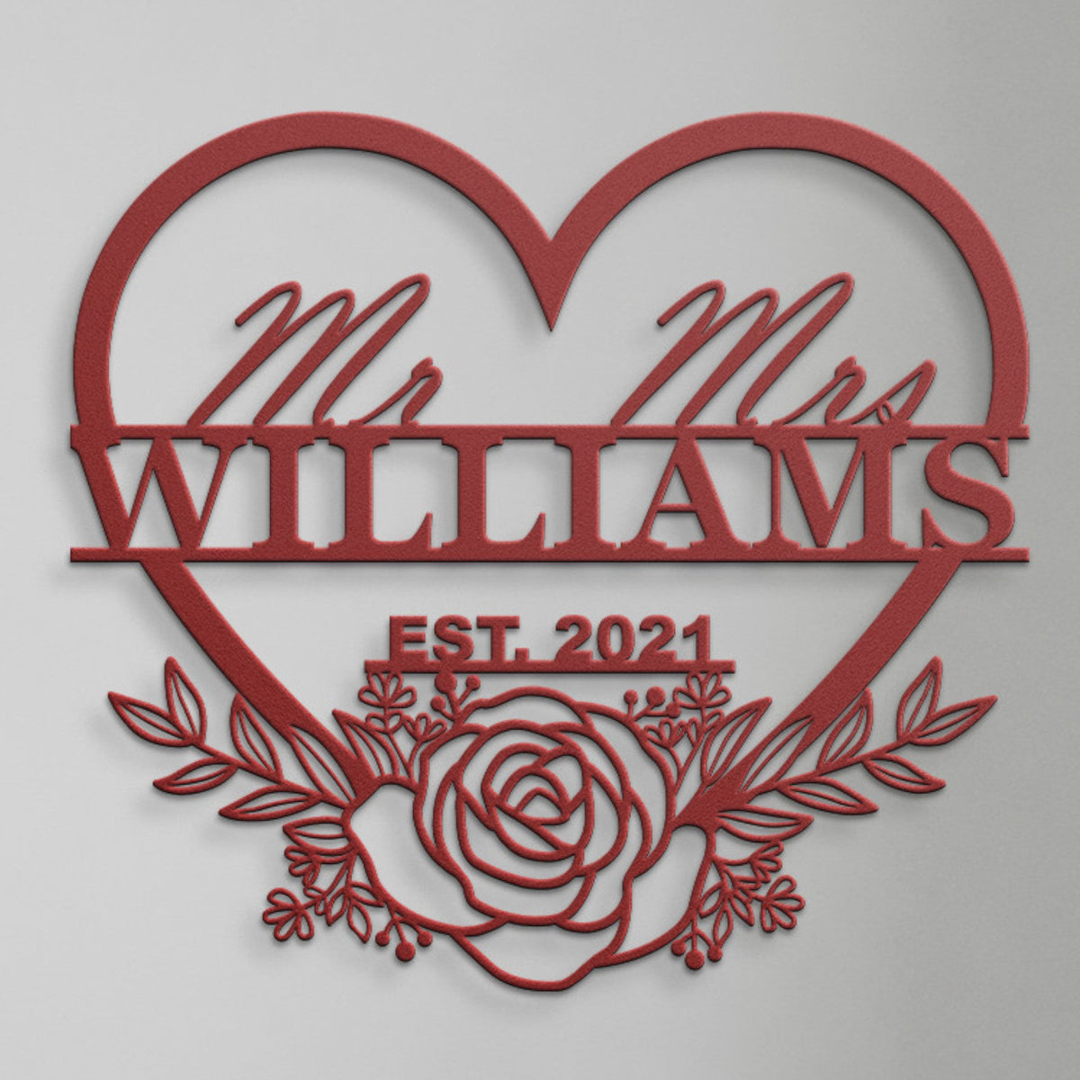 Personalized Wedding Name Metal Sign Custom Mr & Mrs Last Name Wall Decor Gift