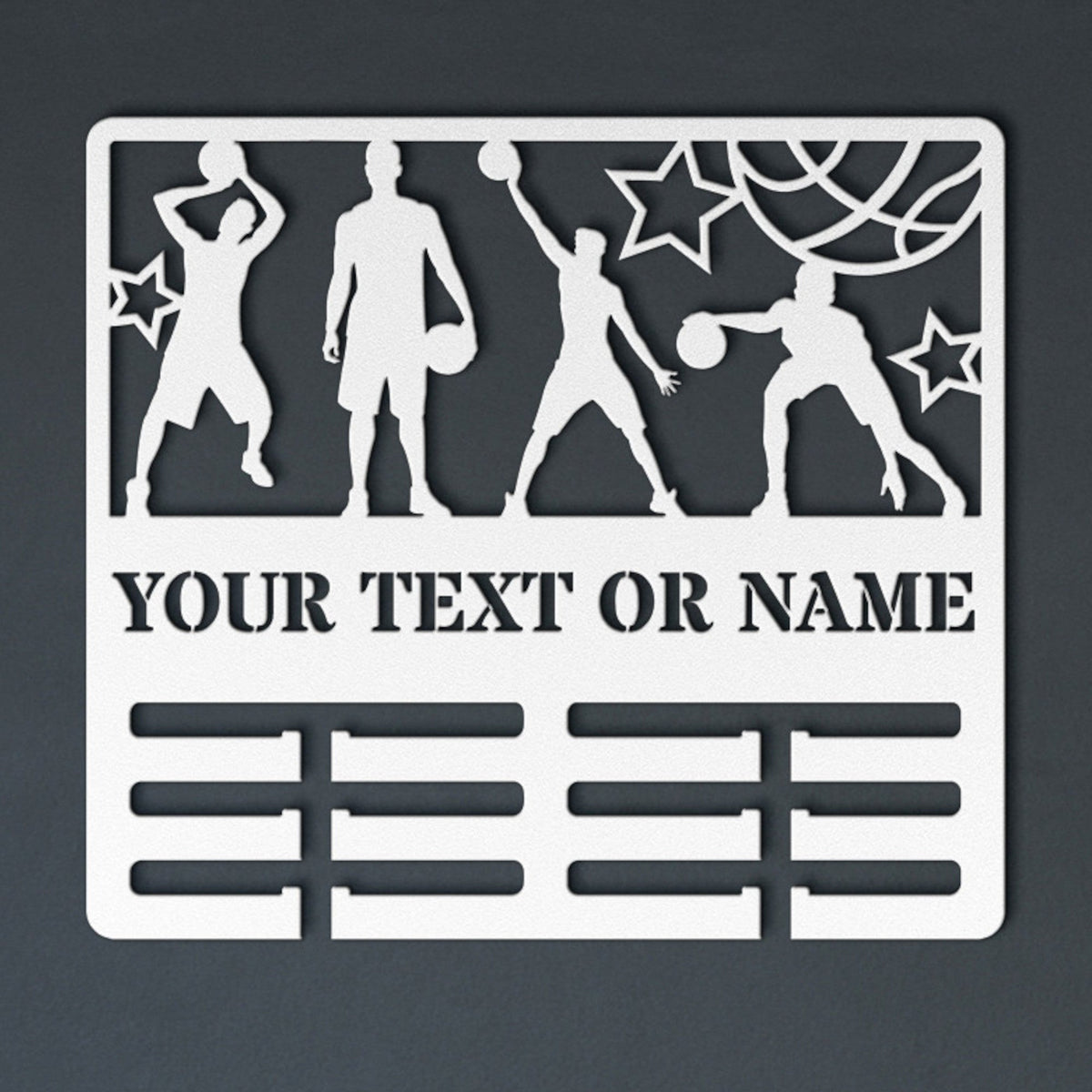 Personalized Male Basketball Medal Holder Name Metal Sign Custom Medal Display Gift