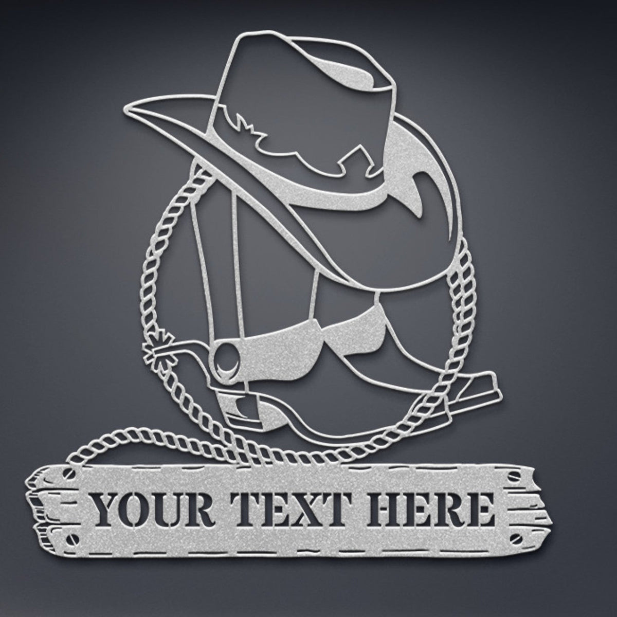Personalized Cowboy Boots Metal Sign Custom Rodeo Wall Decor Gift
