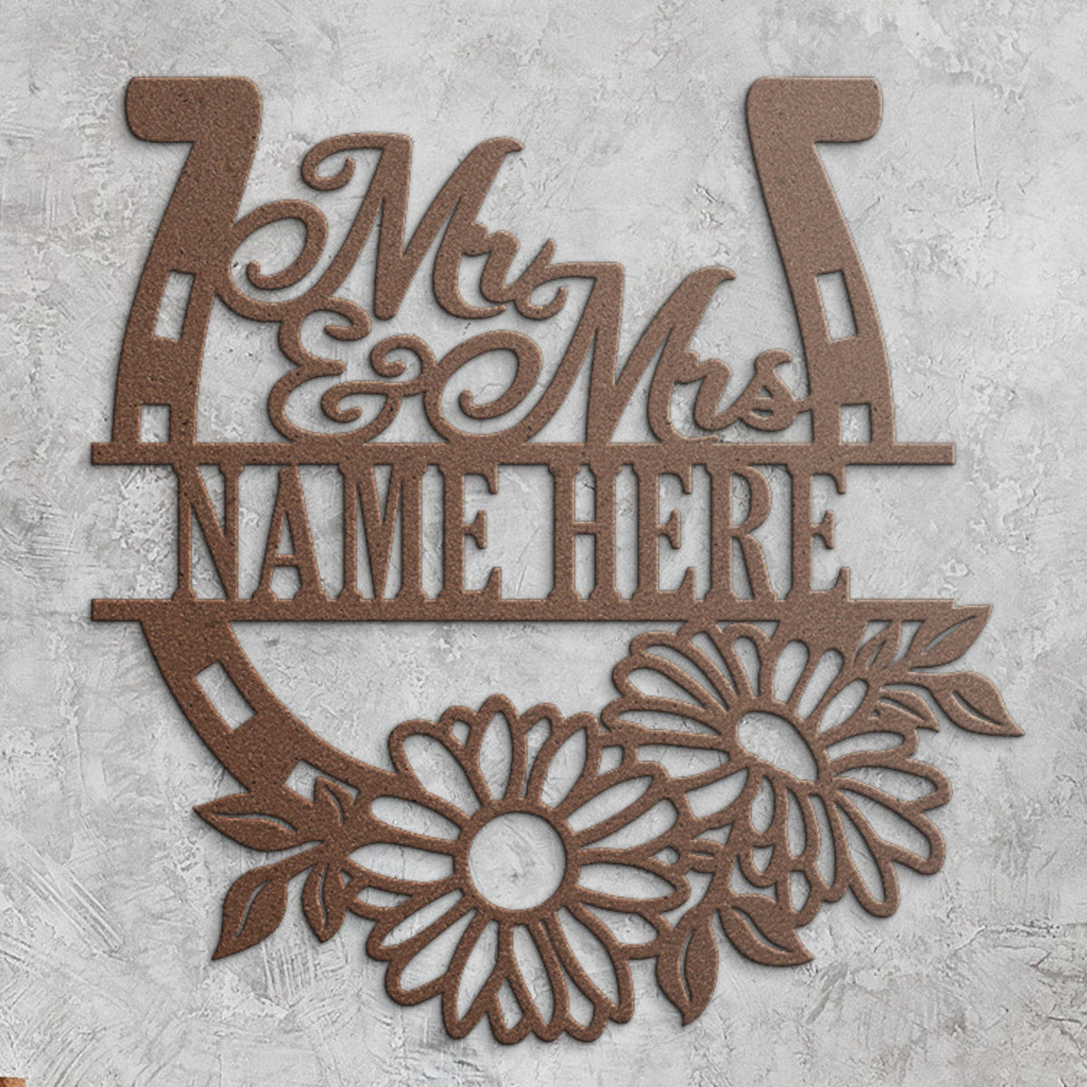 Personalized Horse Theme Wedding Name Metal Sign Custom Mr & Mrs Family Wall Decor Gift