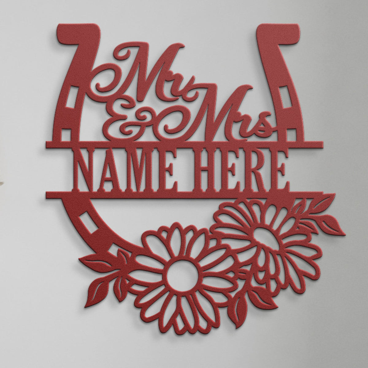 Personalized Horse Theme Wedding Name Metal Sign Custom Mr & Mrs Family Wall Decor Gift