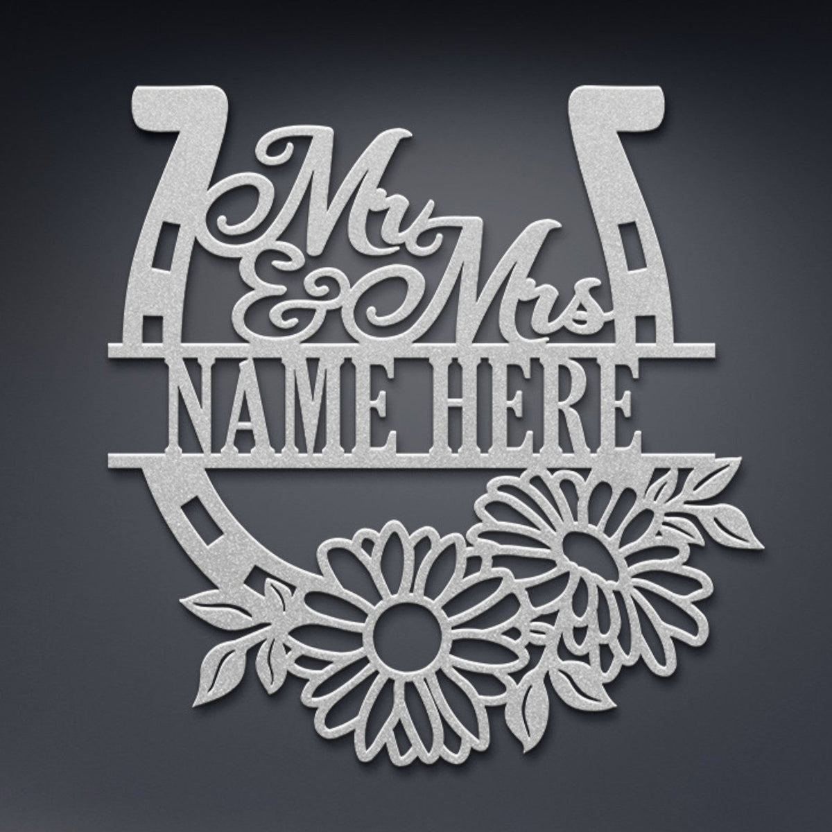 Personalized Horse Theme Wedding Name Metal Sign Custom Mr & Mrs Family Wall Decor Gift