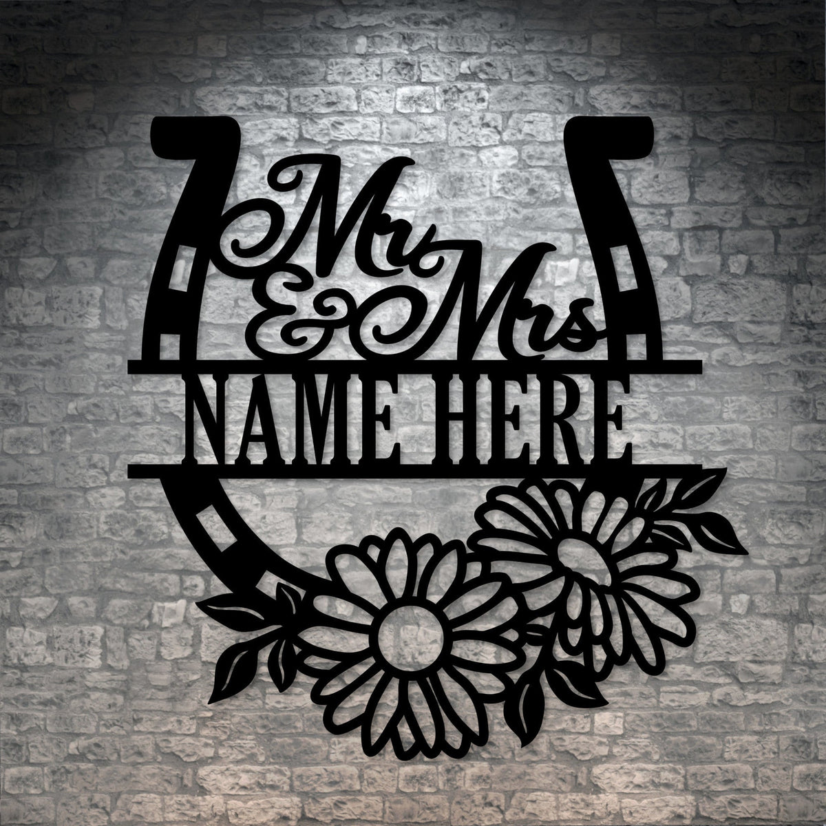 Personalized Horse Theme Wedding Name Metal Sign Custom Mr & Mrs Family Wall Decor Gift