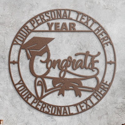 Personalized Congratulation Name And Year Metal Sign Custom Graduation Wall Decor Gift
