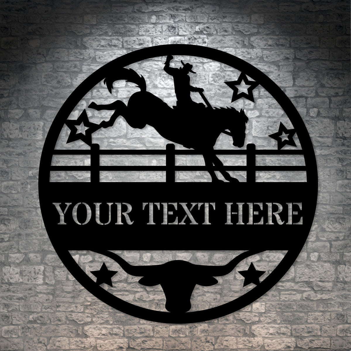 Personalized Horse Rodeo Name Metal Sign Gift Custom Cowboy Wall Decor Gift