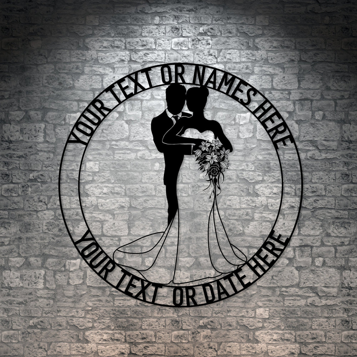 Wedding Personalized New Married Couple Holding Each Other