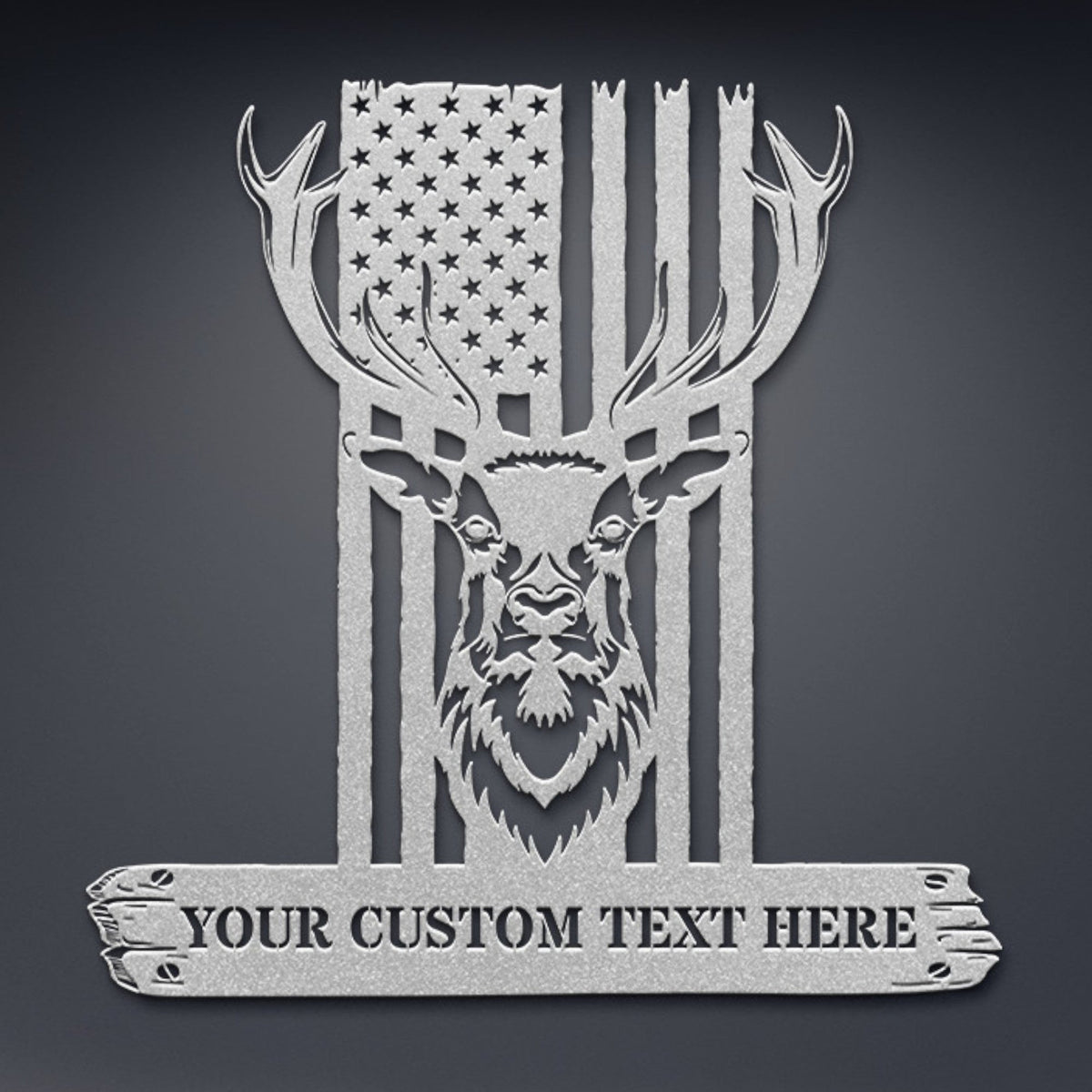 Personalized Deer Head Hunting Metal Sign Customizable Us Hunter Wall Decor Gift