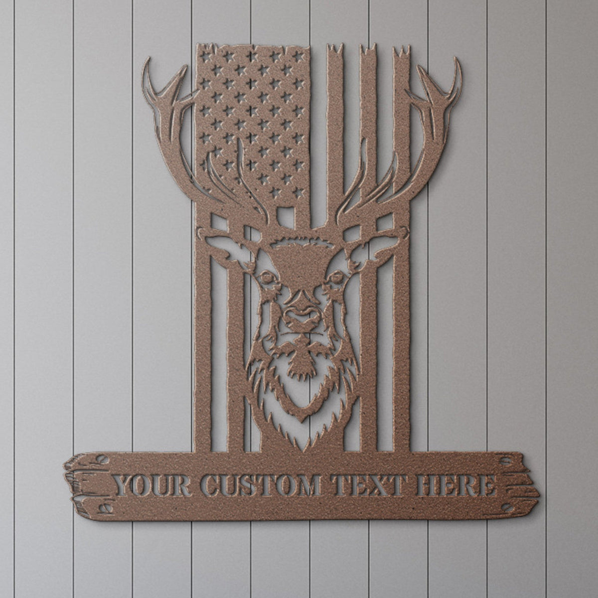 Personalized Deer Head Hunting Metal Sign Customizable Us Hunter Wall Decor Gift
