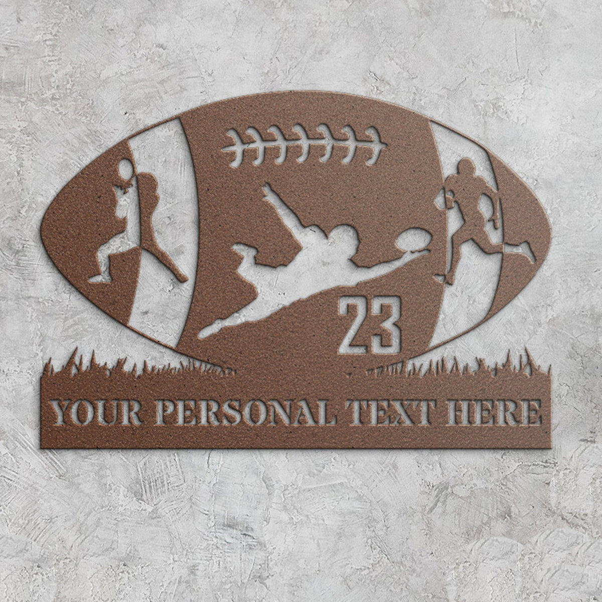 Personalized American Football Name And Number Metal Sign