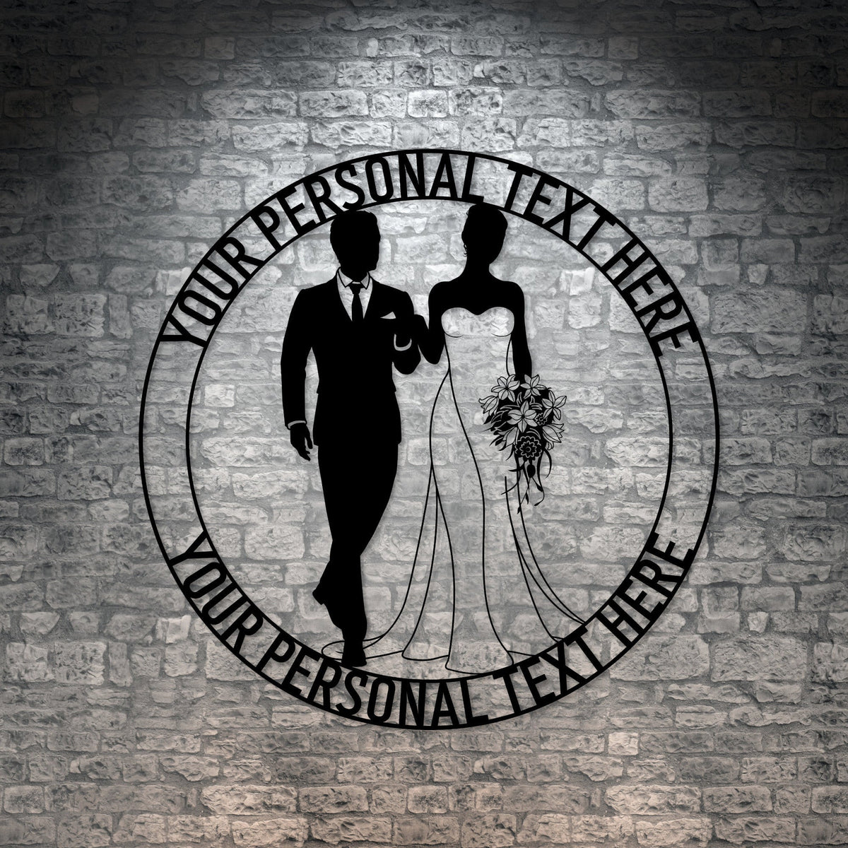 Wedding Personalized New Married Couple Walking Down The Altar Side By Side
