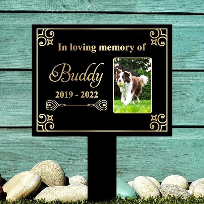 Custom Dog Cat Photo In Loving Memory Pet Grave Marker Garden Stakes Pet Memorial Gift Custom Metal Signs
