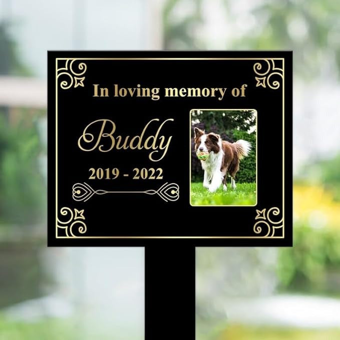 Custom Dog Cat Photo In Loving Memory Pet Grave Marker Garden Stakes Pet Memorial Gift Custom Metal Signs