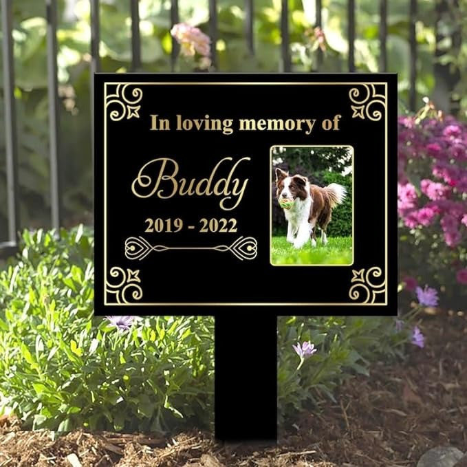 Custom Dog Cat Photo In Loving Memory Pet Grave Marker Garden Stakes Pet Memorial Gift Custom Metal Signs