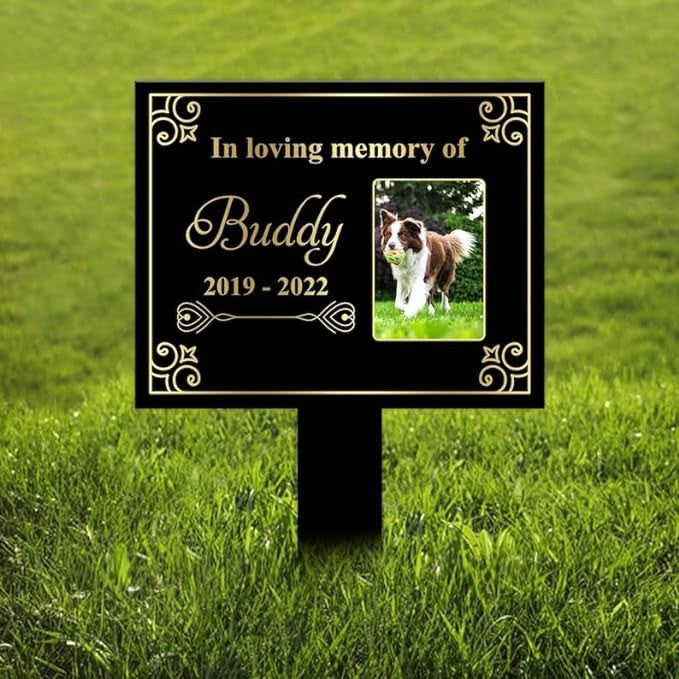 Custom Dog Cat Photo In Loving Memory Pet Grave Marker Garden Stakes Pet Memorial Gift Custom Metal Signs