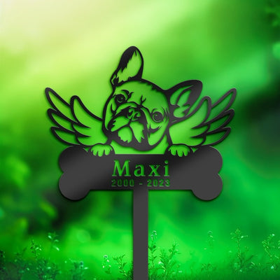 French Bulldog Dog Grave Marker Garden Stakes Dog Memorial Gift Cemetery Decor Custom Metal Signs