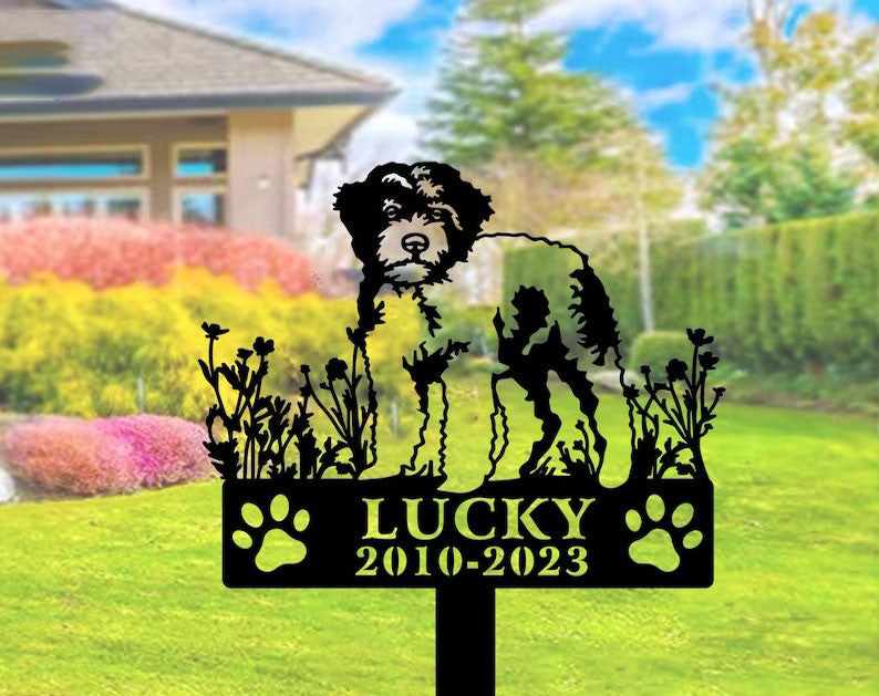 Lagotti Romagnoli Dog Grave Marker Garden Stakes Dog Sympathy Gift Cemetery Decor Memorial Custom Metal Signs