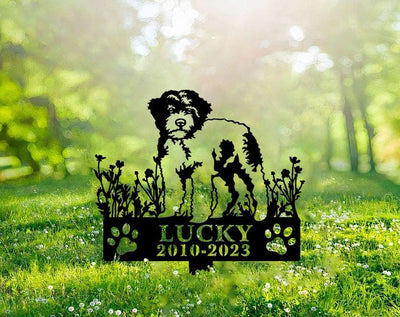 Lagotti Romagnoli Dog Grave Marker Garden Stakes Dog Sympathy Gift Cemetery Decor Memorial Custom Metal Signs