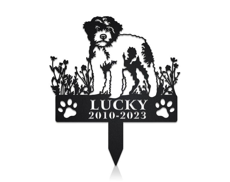 Lagotti Romagnoli Dog Grave Marker Garden Stakes Dog Sympathy Gift Cemetery Decor Memorial Custom Metal Signs