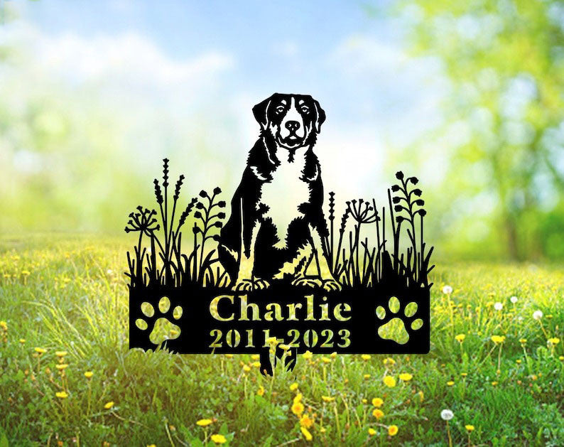 Greater Swiss Mountain Dog Grave Marker Garden Stakes Dog Sympathy Gift Cemetery Decor Memorial Custom Metal Signs