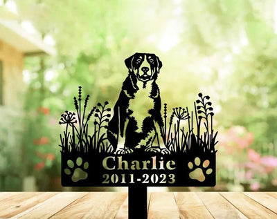 Greater Swiss Mountain Dog Grave Marker Garden Stakes Dog Sympathy Gift Cemetery Decor Memorial Custom Metal Signs