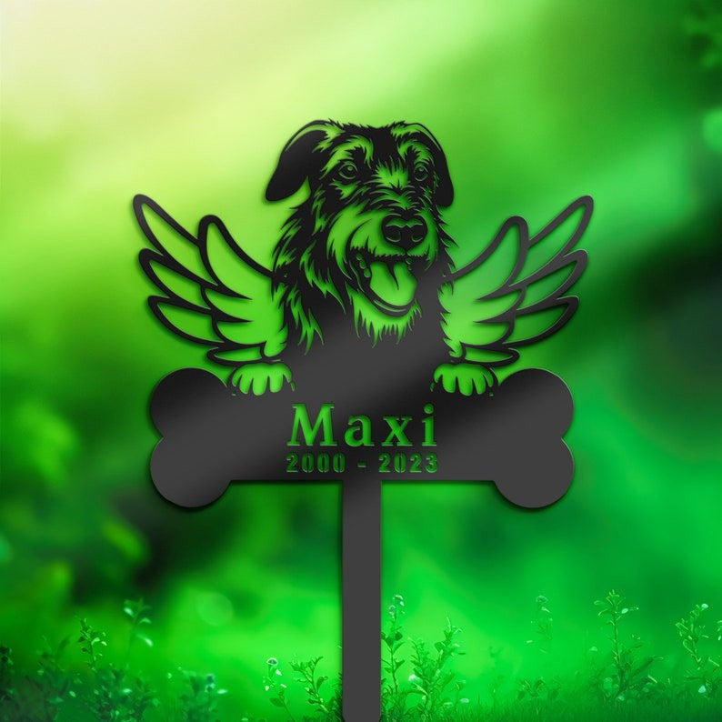 Irish Wolfhound Dog Grave Marker Garden Stakes Dog Memorial Gift Cemetery Decor Custom Metal Signs