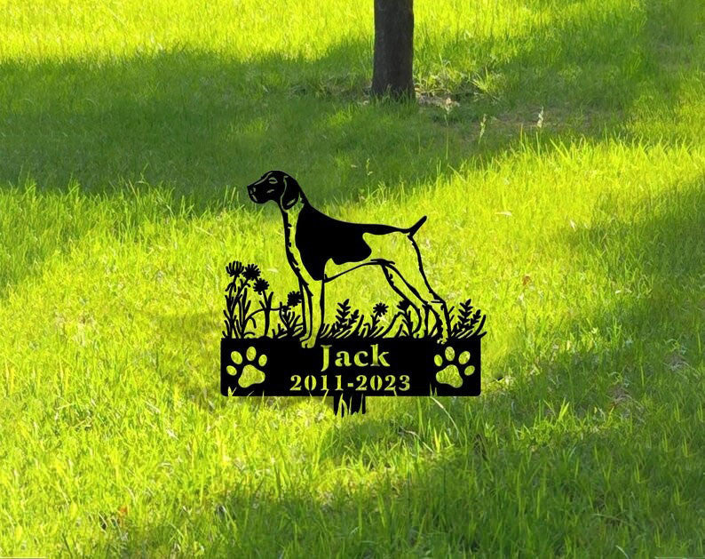 Pointer Dog Grave Marker Garden Stakes Dog Sympathy Gift Cemetery Decor Memorial Custom Metal Signs