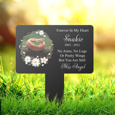 Custom Snake Photo Forever In My Heart Snake Grave Marker Garden Stakes Snake Memorial Gift Custom Metal Signs