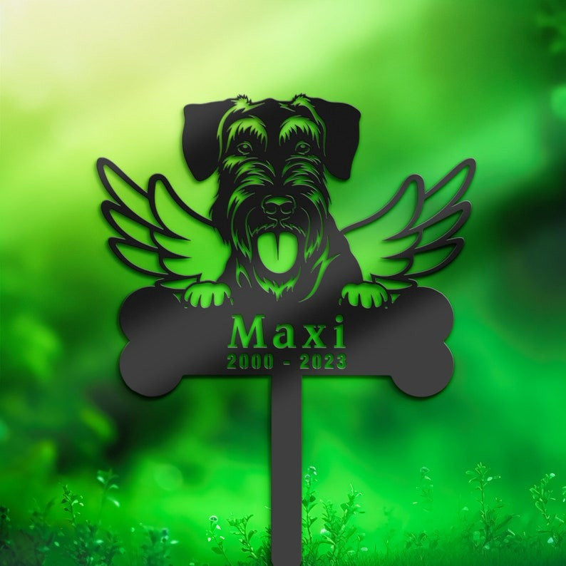 Giant Schnauzer Dog Grave Marker Garden Stakes Dog Memorial Gift Cemetery Decor Custom Metal Signs