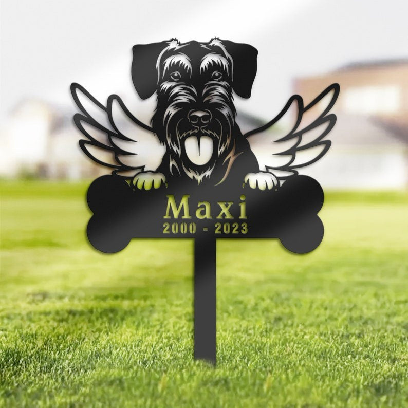 Giant Schnauzer Dog Grave Marker Garden Stakes Dog Memorial Gift Cemetery Decor Custom Metal Signs