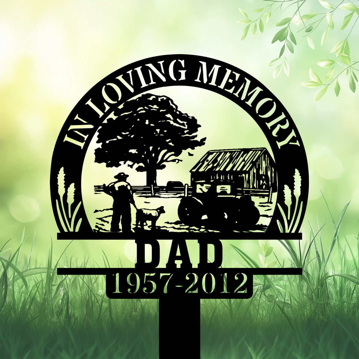Personalized Memorial Garden Stakes In Loving Memory Farmer Farmhouse Grave Marker Loss Of Loved One Sympathy Gifts Farmer Cemetary Decor