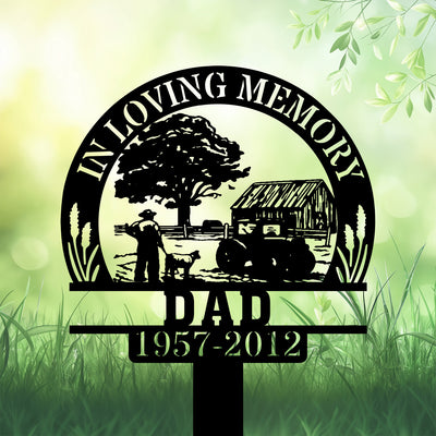 Personalized Memorial Garden Stakes In Loving Memory Farmer Farmhouse Grave Marker Loss Of Loved One Sympathy Gifts Farmer Cemetary Decor