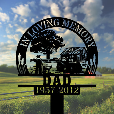 Personalized Memorial Garden Stakes In Loving Memory Farmer Farmhouse Grave Marker Loss Of Loved One Sympathy Gifts Farmer Cemetary Decor