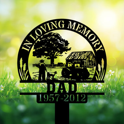 Personalized Memorial Garden Stakes In Loving Memory Farmer Farmhouse Grave Marker Loss Of Loved One Sympathy Gifts Farmer Cemetary Decor