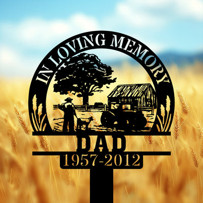 Personalized Memorial Garden Stakes In Loving Memory Farmer Farmhouse Grave Marker Loss Of Loved One Sympathy Gifts Farmer Cemetary Decor