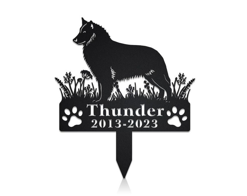 Belgian Sheepdog Dog Grave Marker Garden Stakes Dog Sympathy Gift Cemetery Decor Memorial Custom Metal Signs