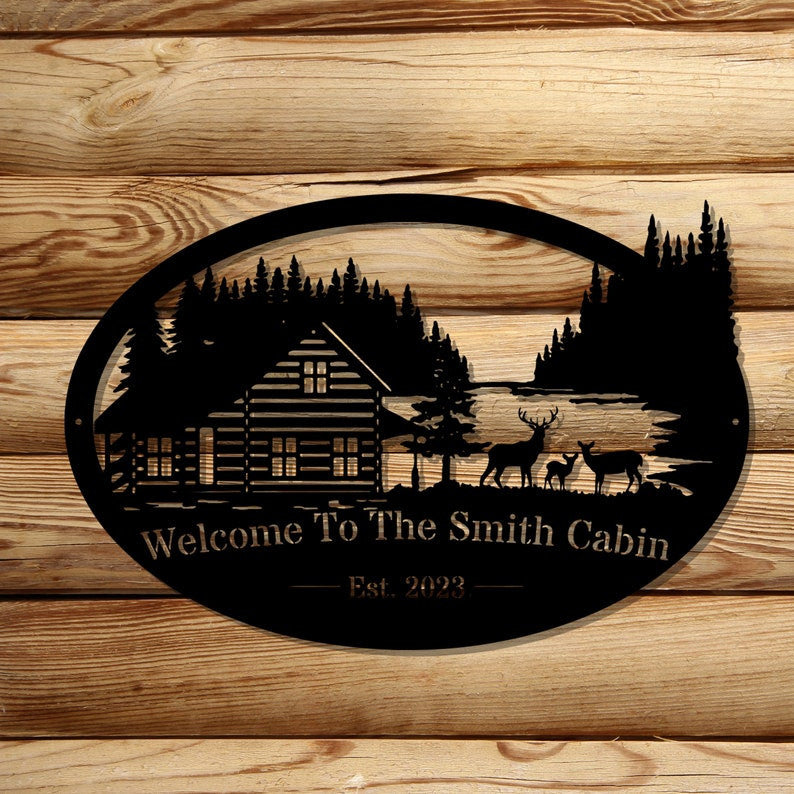 Custom Cabin Decor | Gift for Him | Custom Hunting Sign | Hunter Gift | Metal Outdoor Signs | Deer Hunter Sign | Metal Camping Sign Dad Gift