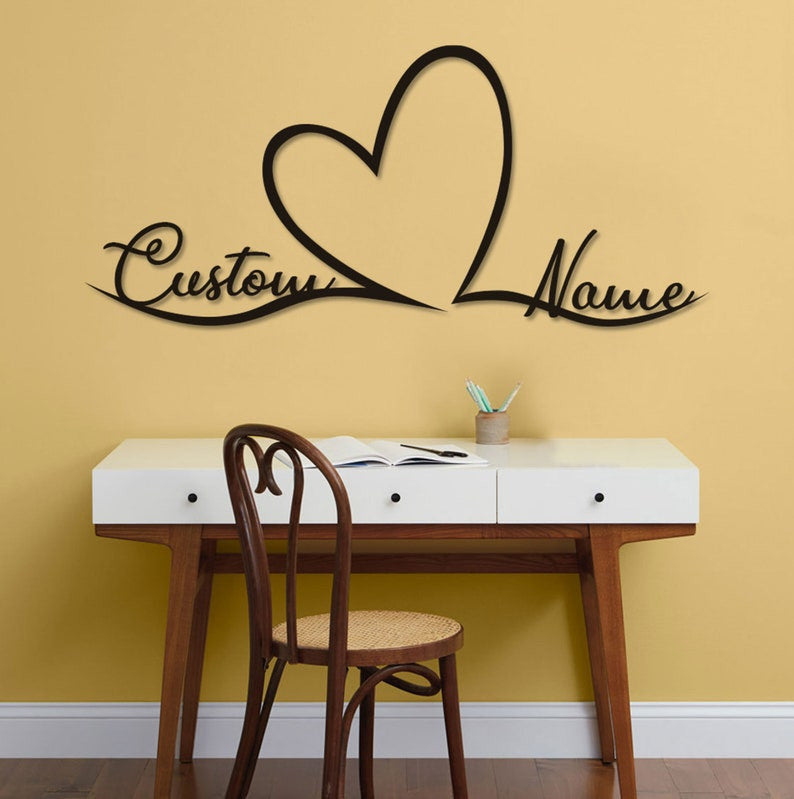 Metal Custom Love Sign, Heart and Love Large Metal Wall Art, Personalized Metal Decor, Home Decoration, Wedding, New Home Gift for Couples