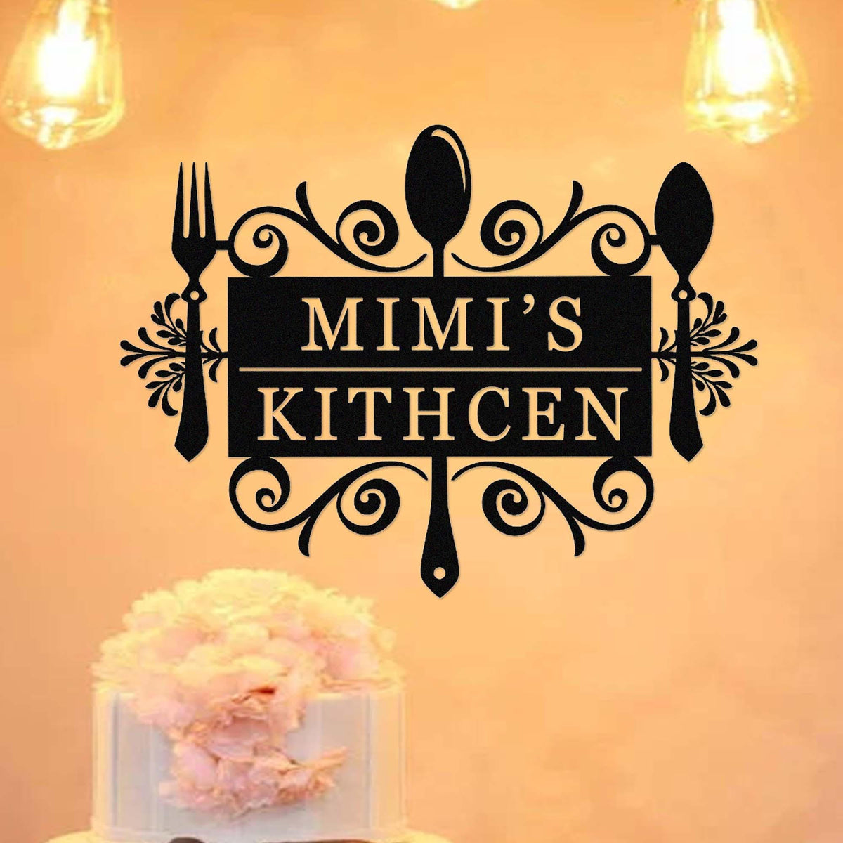 Custom Metal Kitchen Signkitchen Wall Artpersonalized Kitchen Name Signsmimi's Kitchen Wall Decorcooking Giftfarmhouse Kitchen Sign